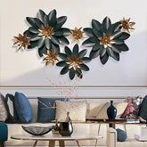 Stylist Flowers   Wall Art – Textured Circular Metal Décor with Artistic Indent Detailing